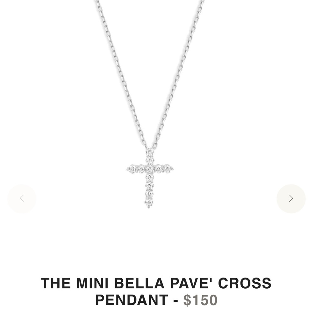 the m jewelers mini bella pave cross pendant necklace